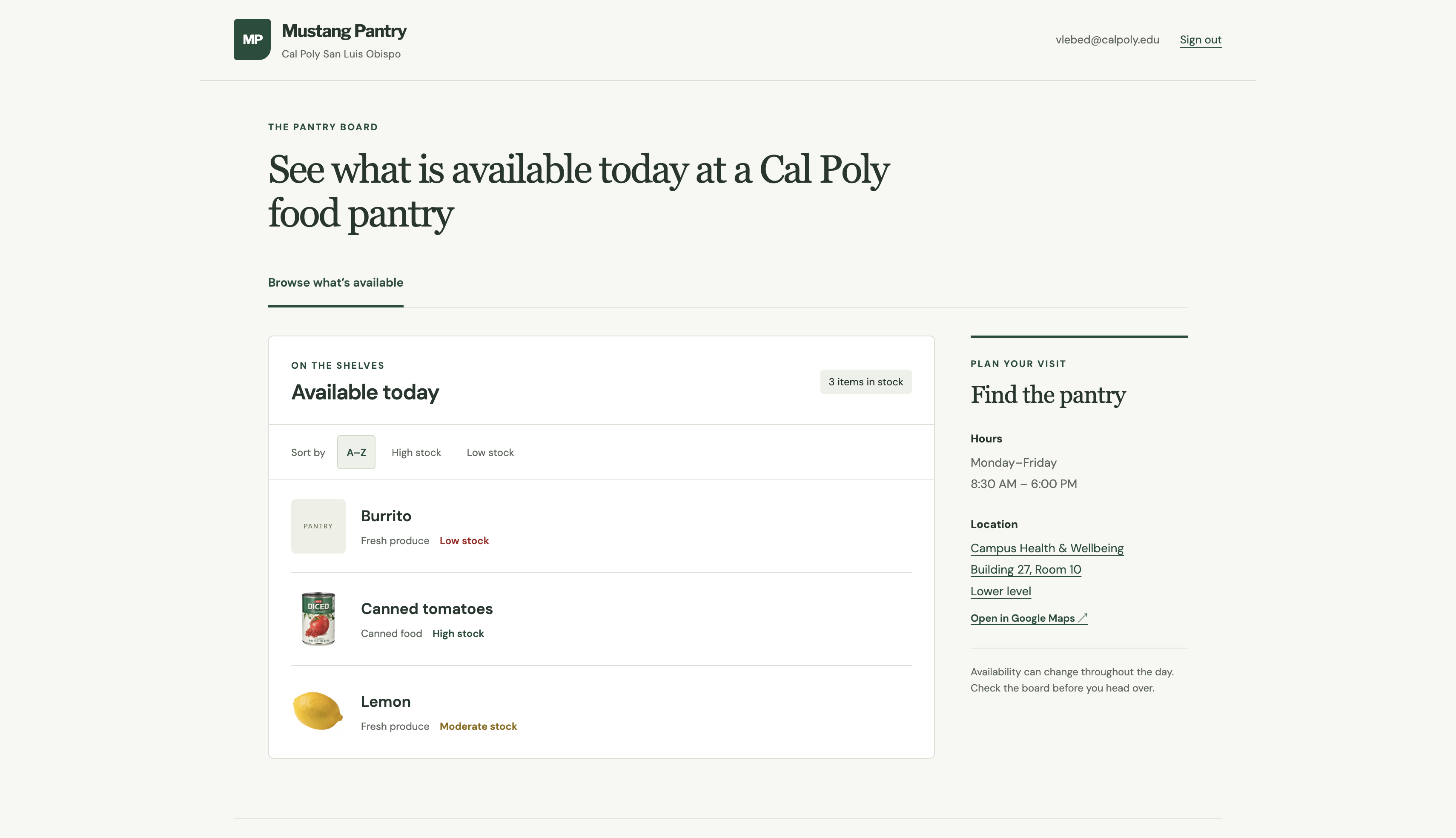 pantry website